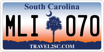 SC license plate MLI070