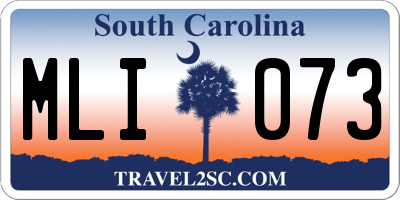 SC license plate MLI073