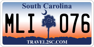 SC license plate MLI076