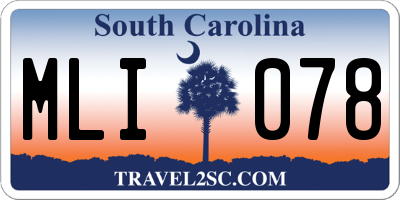 SC license plate MLI078