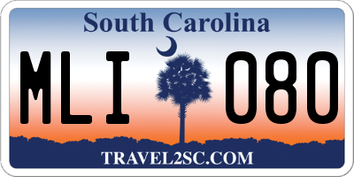 SC license plate MLI080