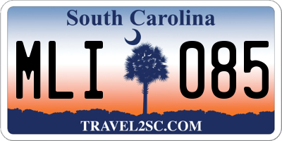 SC license plate MLI085