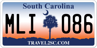 SC license plate MLI086