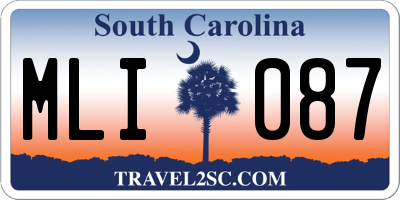 SC license plate MLI087