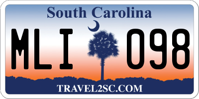 SC license plate MLI098