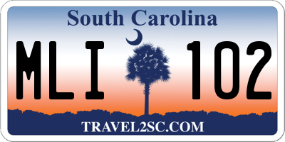 SC license plate MLI102