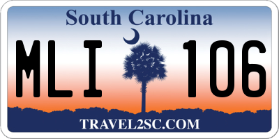 SC license plate MLI106