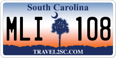 SC license plate MLI108