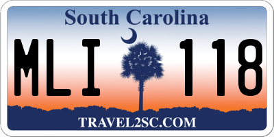 SC license plate MLI118