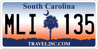 SC license plate MLI135