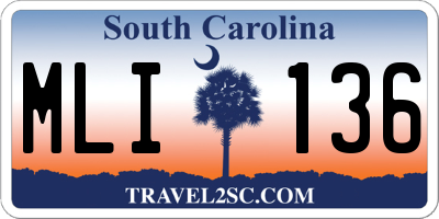 SC license plate MLI136