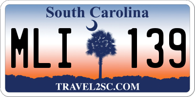 SC license plate MLI139