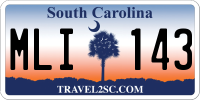 SC license plate MLI143