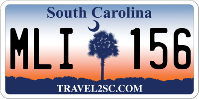 SC license plate MLI156