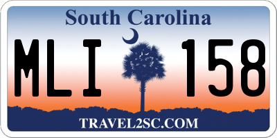 SC license plate MLI158