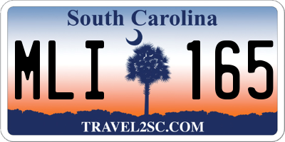 SC license plate MLI165