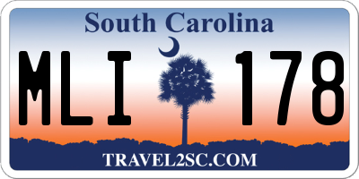 SC license plate MLI178