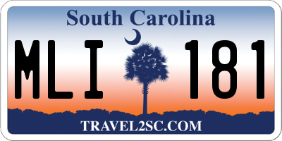 SC license plate MLI181