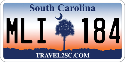 SC license plate MLI184