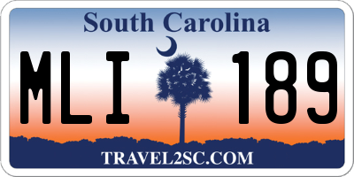 SC license plate MLI189