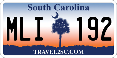 SC license plate MLI192