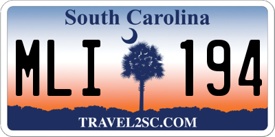 SC license plate MLI194