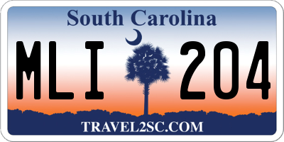 SC license plate MLI204