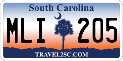 SC license plate MLI205
