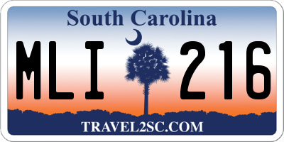 SC license plate MLI216