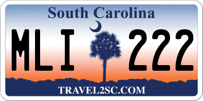 SC license plate MLI222