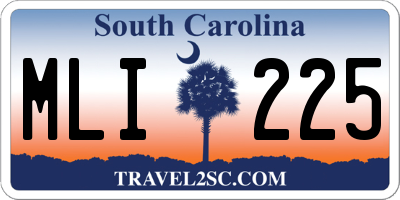 SC license plate MLI225