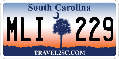 SC license plate MLI229