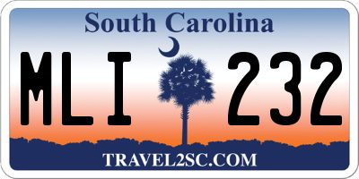 SC license plate MLI232