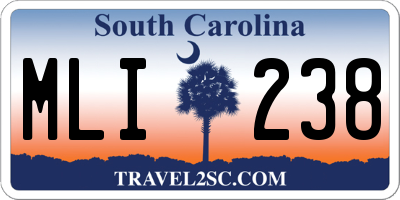 SC license plate MLI238