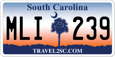 SC license plate MLI239