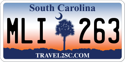 SC license plate MLI263