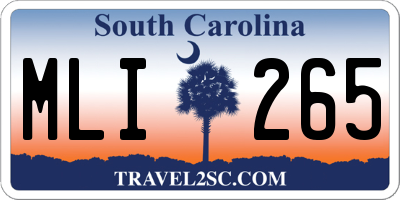SC license plate MLI265