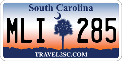 SC license plate MLI285