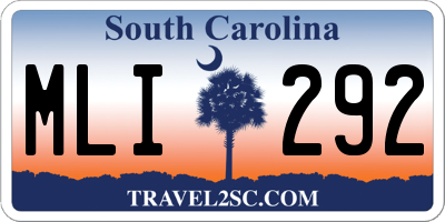 SC license plate MLI292