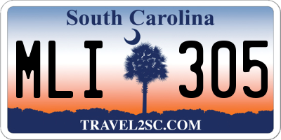 SC license plate MLI305