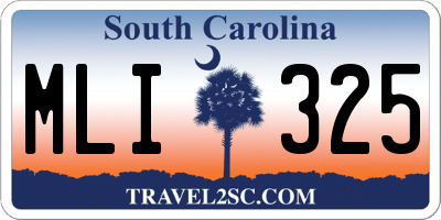 SC license plate MLI325