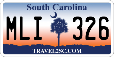 SC license plate MLI326