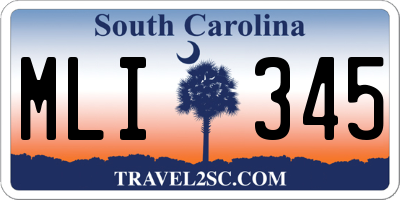 SC license plate MLI345