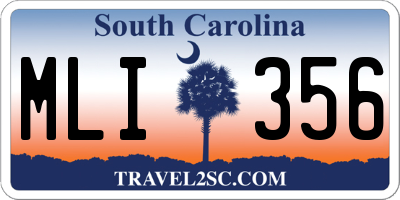 SC license plate MLI356