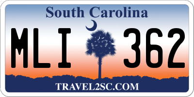 SC license plate MLI362