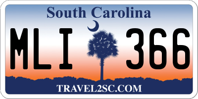 SC license plate MLI366