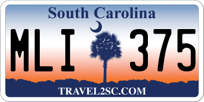 SC license plate MLI375