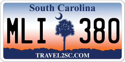 SC license plate MLI380