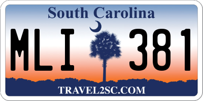 SC license plate MLI381