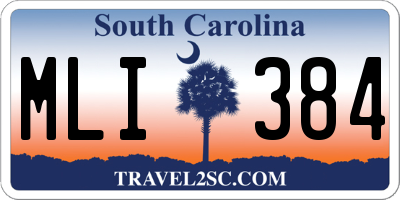 SC license plate MLI384